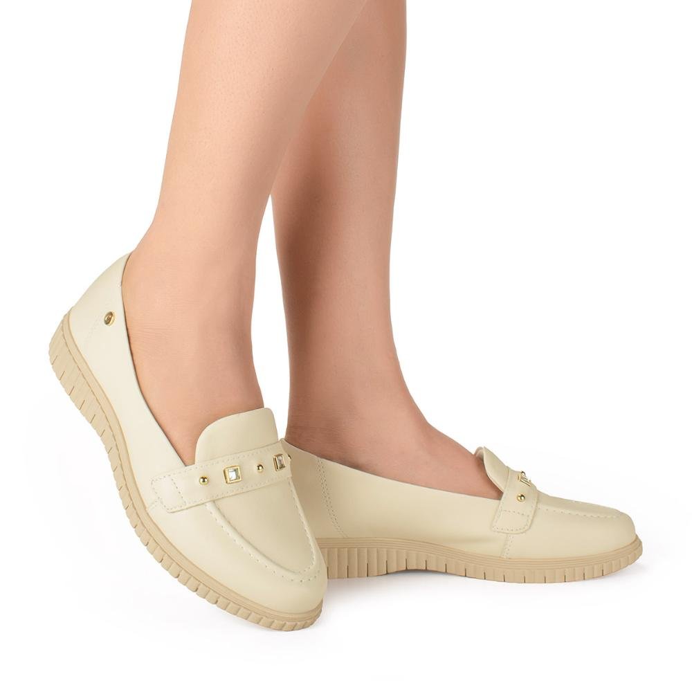 Sapato Campesí Loafer Feminino CP721 Bege Claro 2