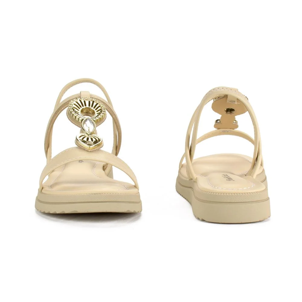 Sandália Pink Cats Infantil Flatform V5602 Bege 5