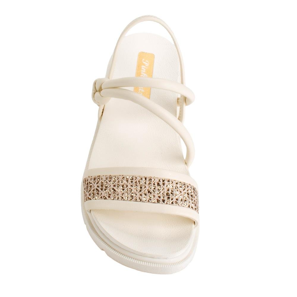 Sandália Pink Cats Infantil Flatform V5742 Bege Claro 5