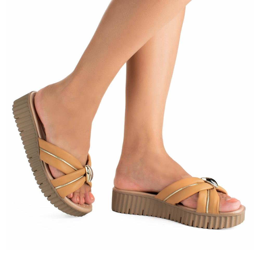 Tamanco Campesí Flatform Feminina CP551 Caramelo 2