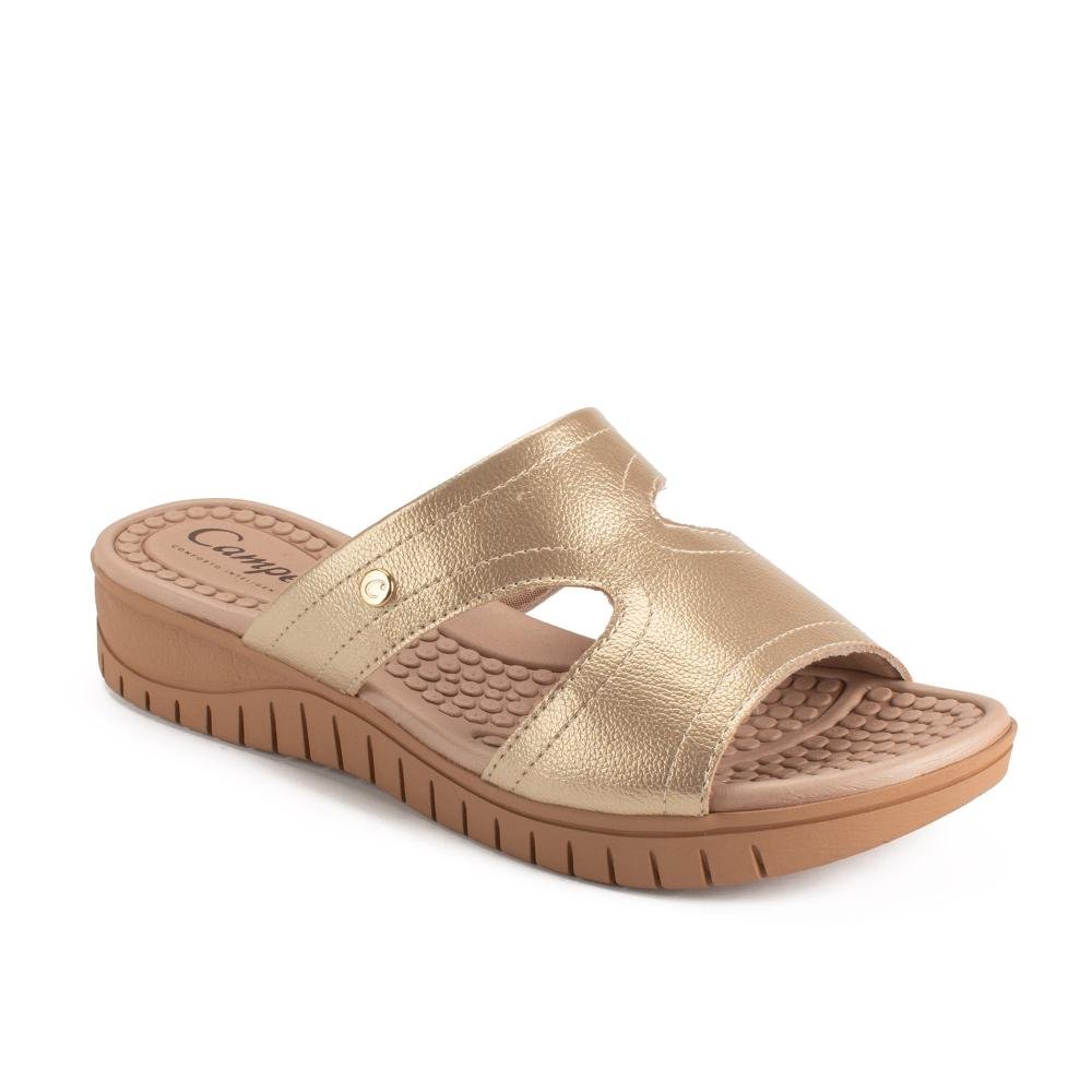 Tamanco Campesí Flatform Metalizado Feminina CP352