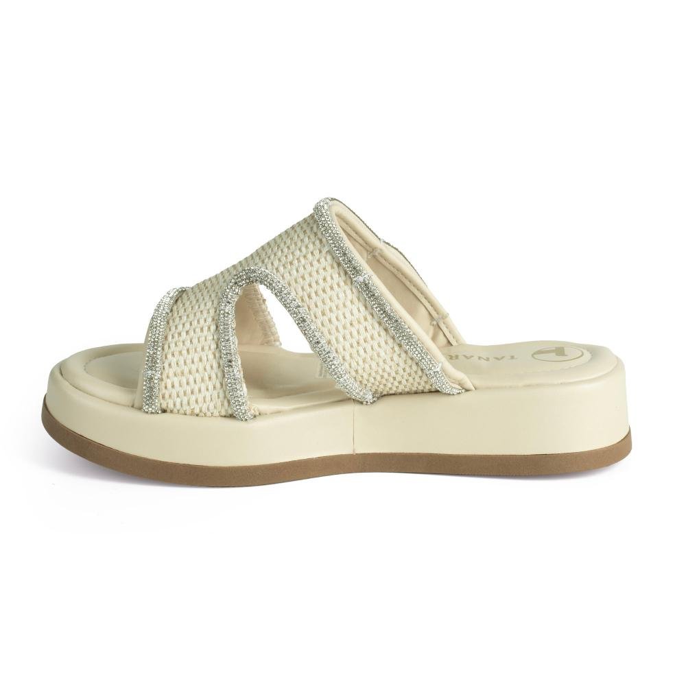 Tamanco Tanara Flatform Feminina T9223 Bege Claro 4