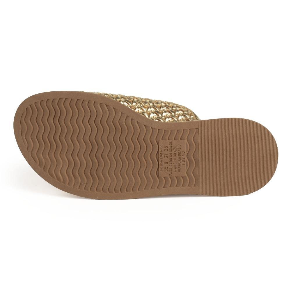 Tamanco Tanara Flatform Feminina T9221 Metalizado/Ouro 5