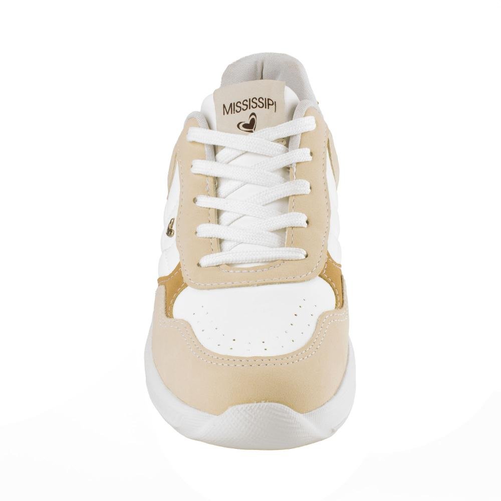 Tênis Mississipi Casual Feminino MF602 Bege/Branco 6