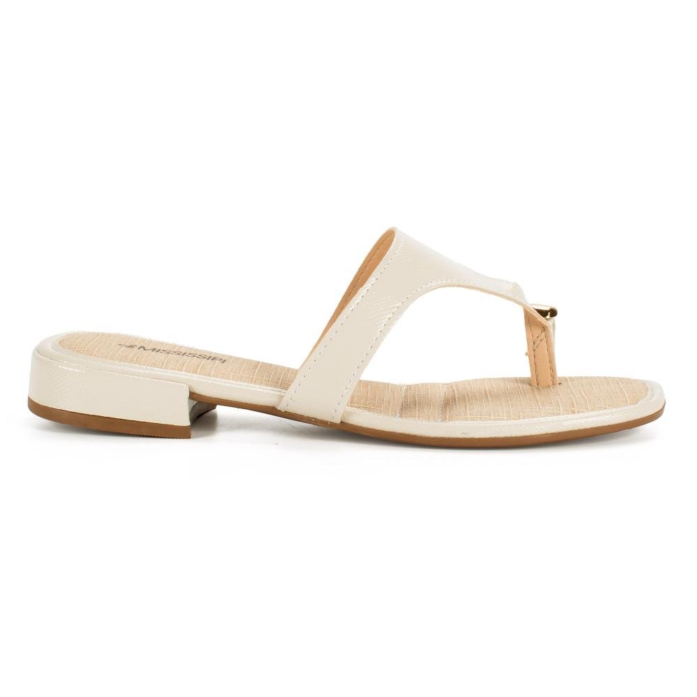 Tamanco Mississipi de Salto Baixo Feminina MF701 Bege Claro 3