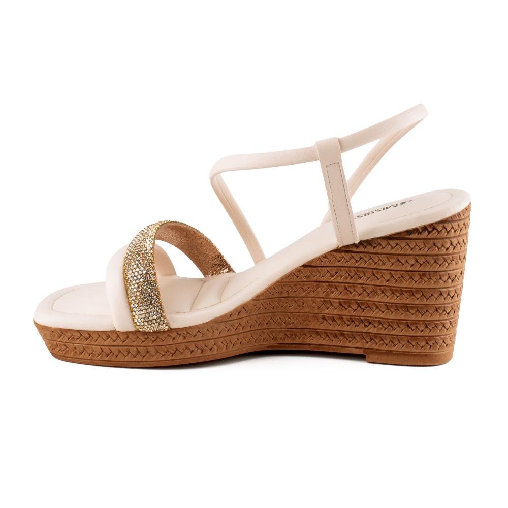 Sandália Mississipi Anabela Feminina MF511 Bege Claro 4