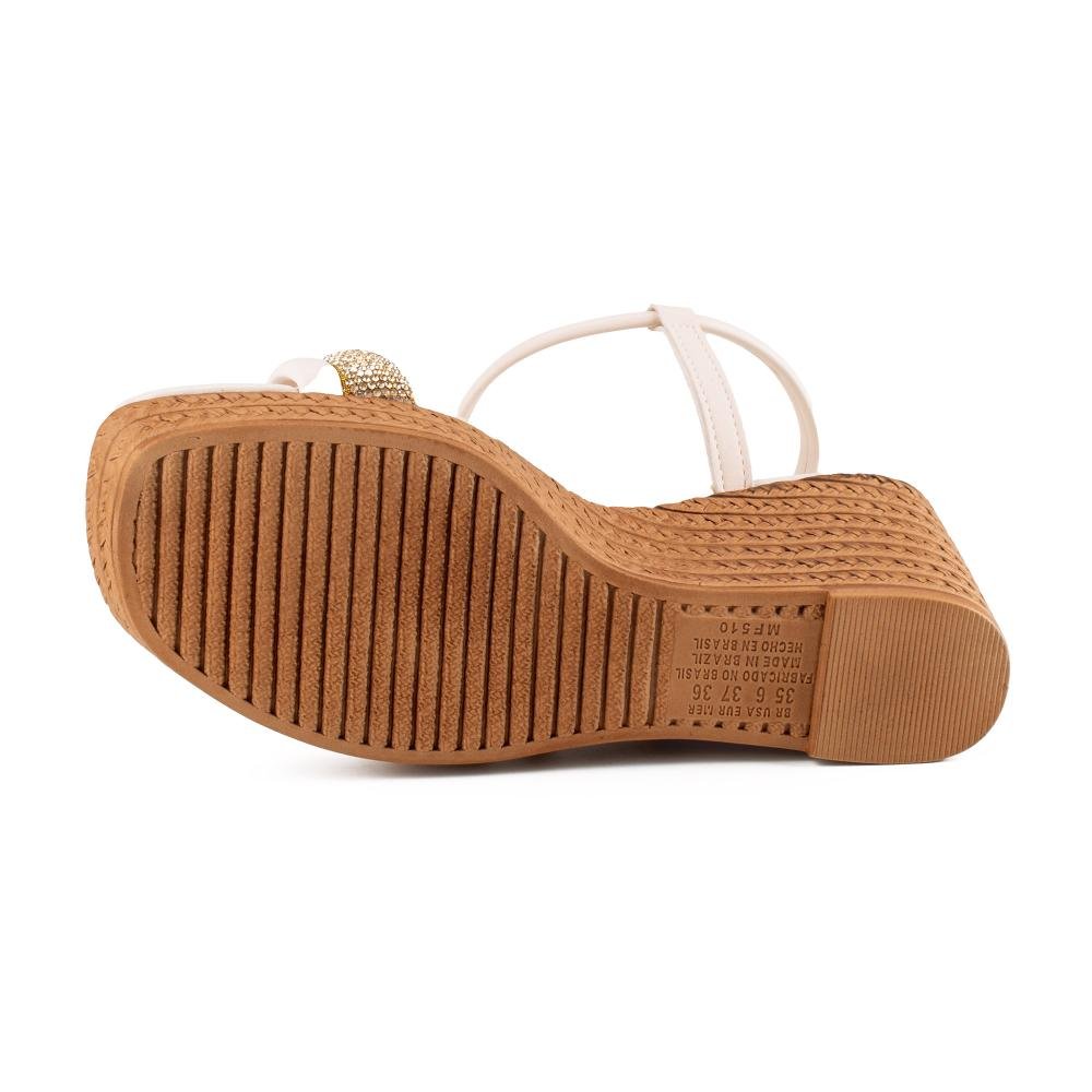 Sandália Mississipi Anabela Feminina MF511 Bege Claro 5
