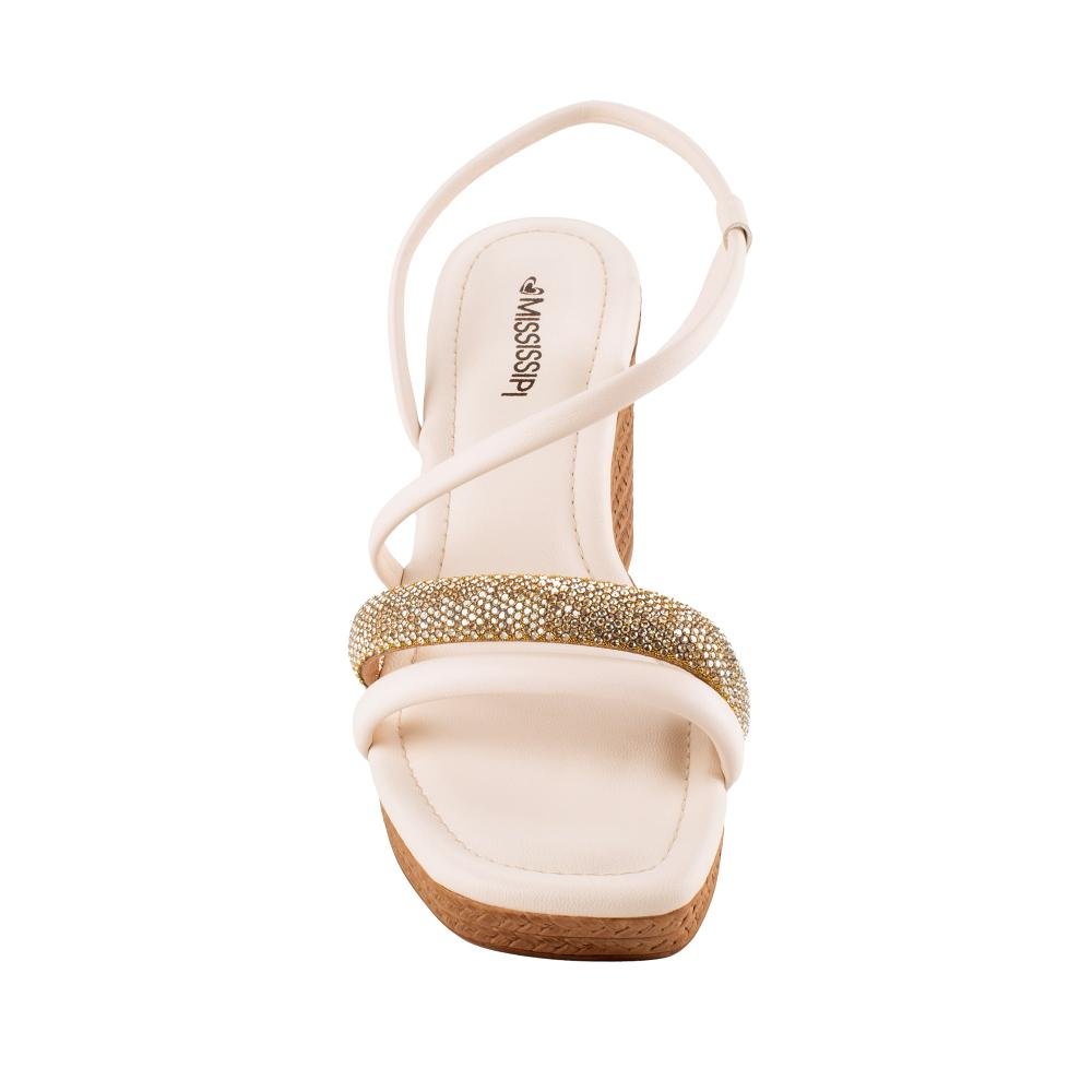 Sandália Mississipi Anabela Feminina MF511 Bege Claro 6