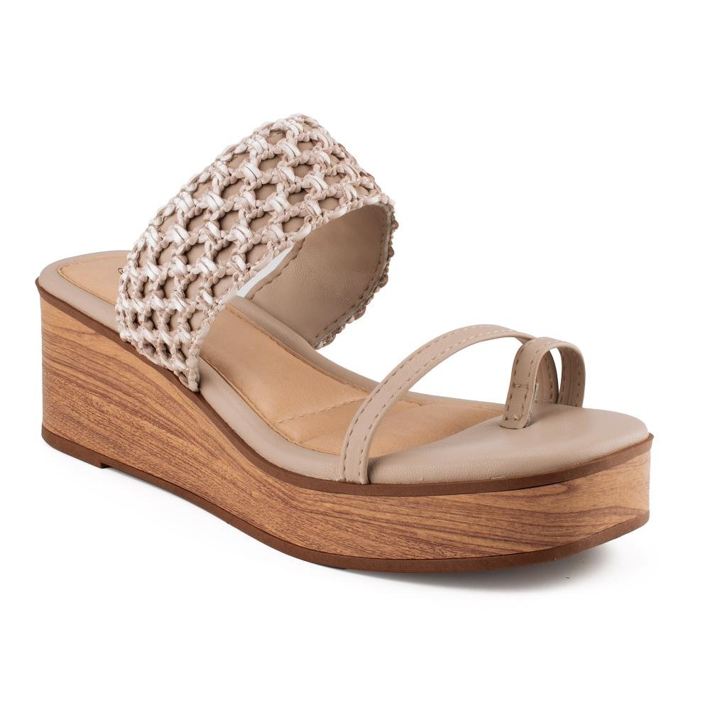 Tamanco Mississipi Anabela Feminina MF491 Bege 1