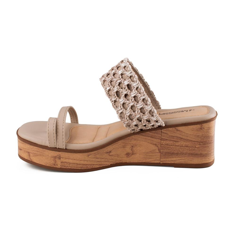 Tamanco Mississipi Anabela Feminina MF491 Bege 4