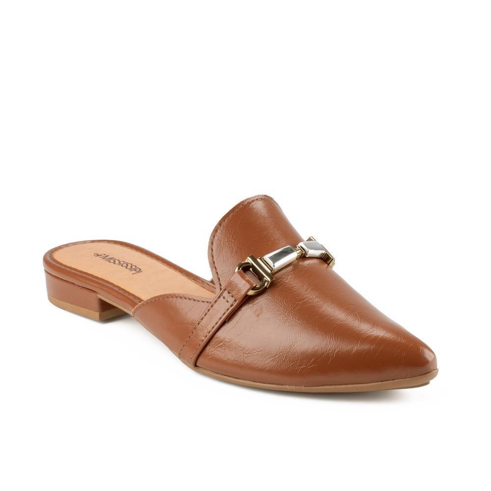 Mule Mississipi de Salto Baixo Feminina MF553 Caramelo 1