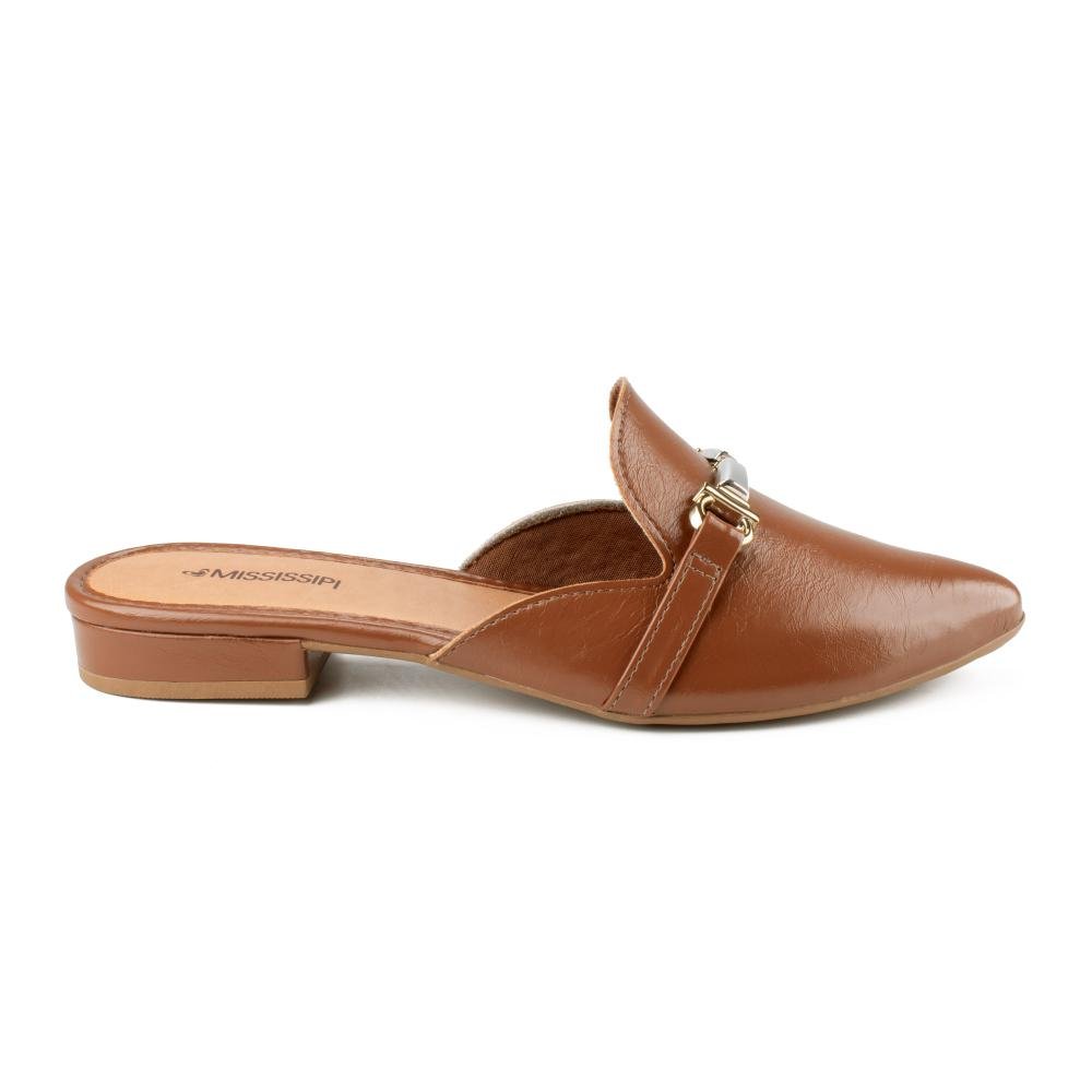 Mule Mississipi de Salto Baixo Feminina MF553 Caramelo 3