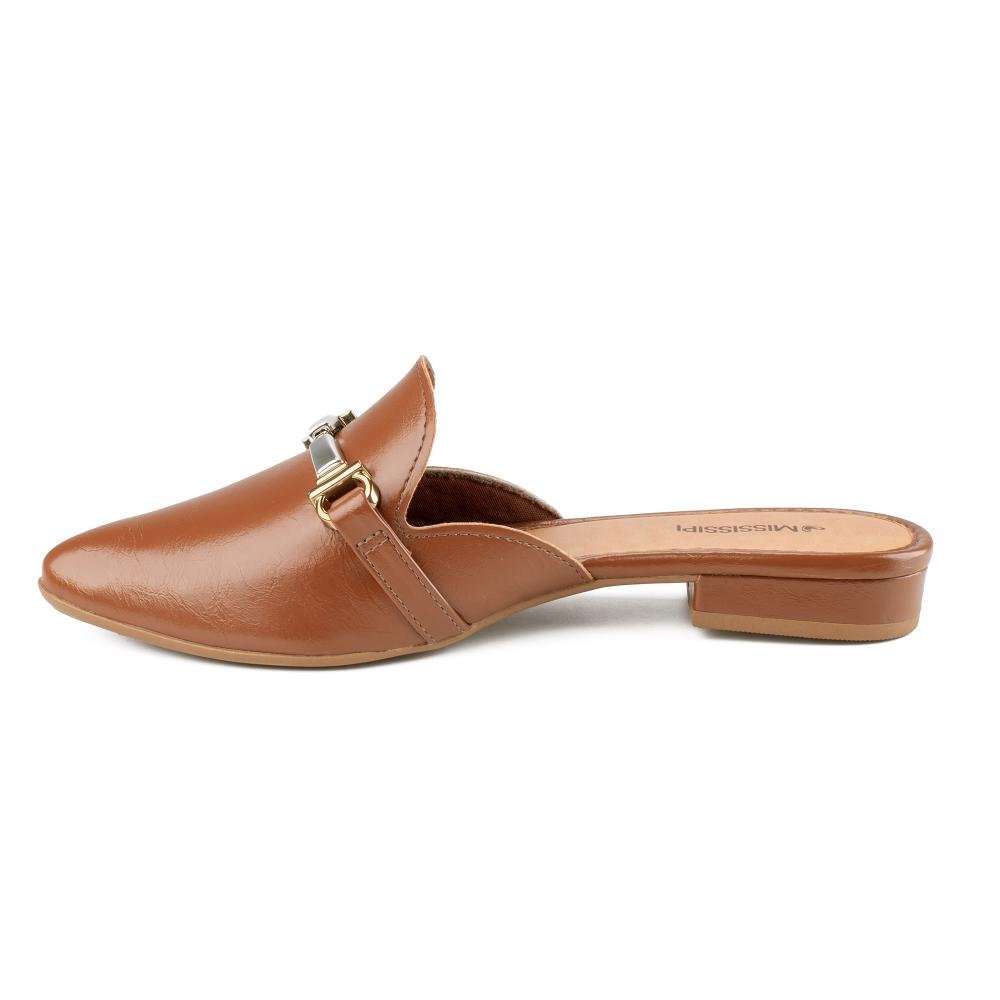 Mule Mississipi de Salto Baixo Feminina MF553 Caramelo 4