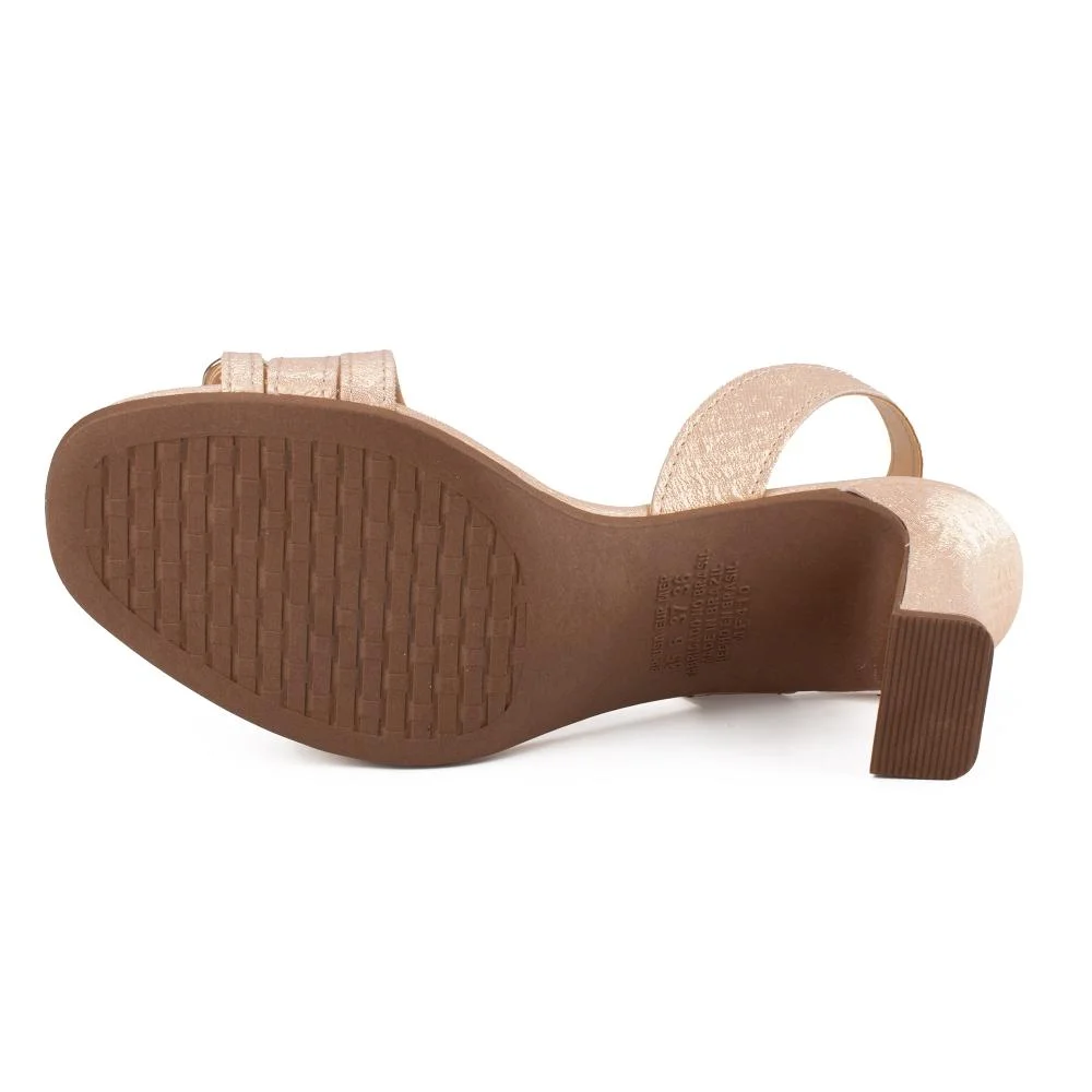 Sandália Mississipi de Salto Bloco Feminina MF413 Bege 4