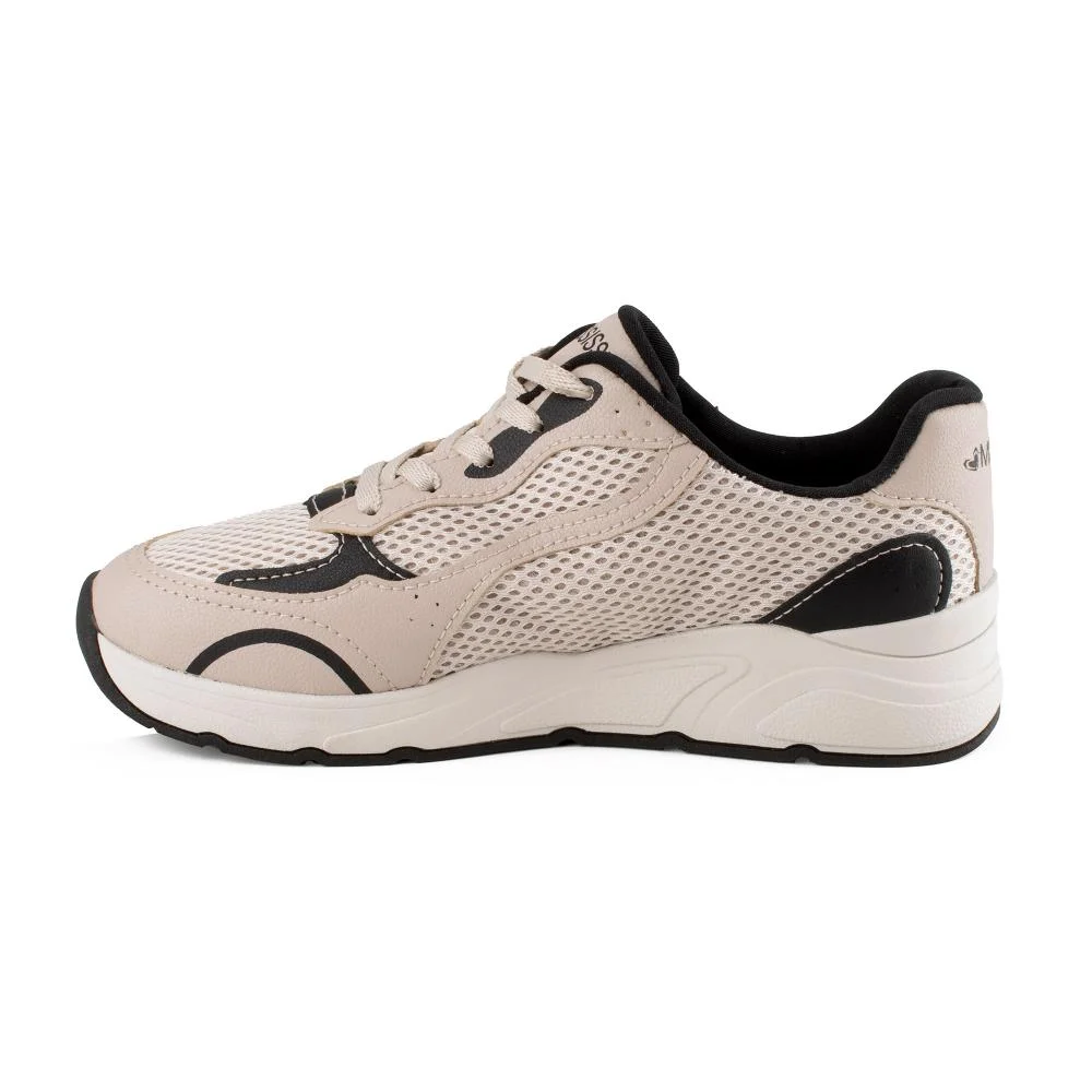 Tênis Mississipi Jogging Feminino MF592 Bege/Preto 4