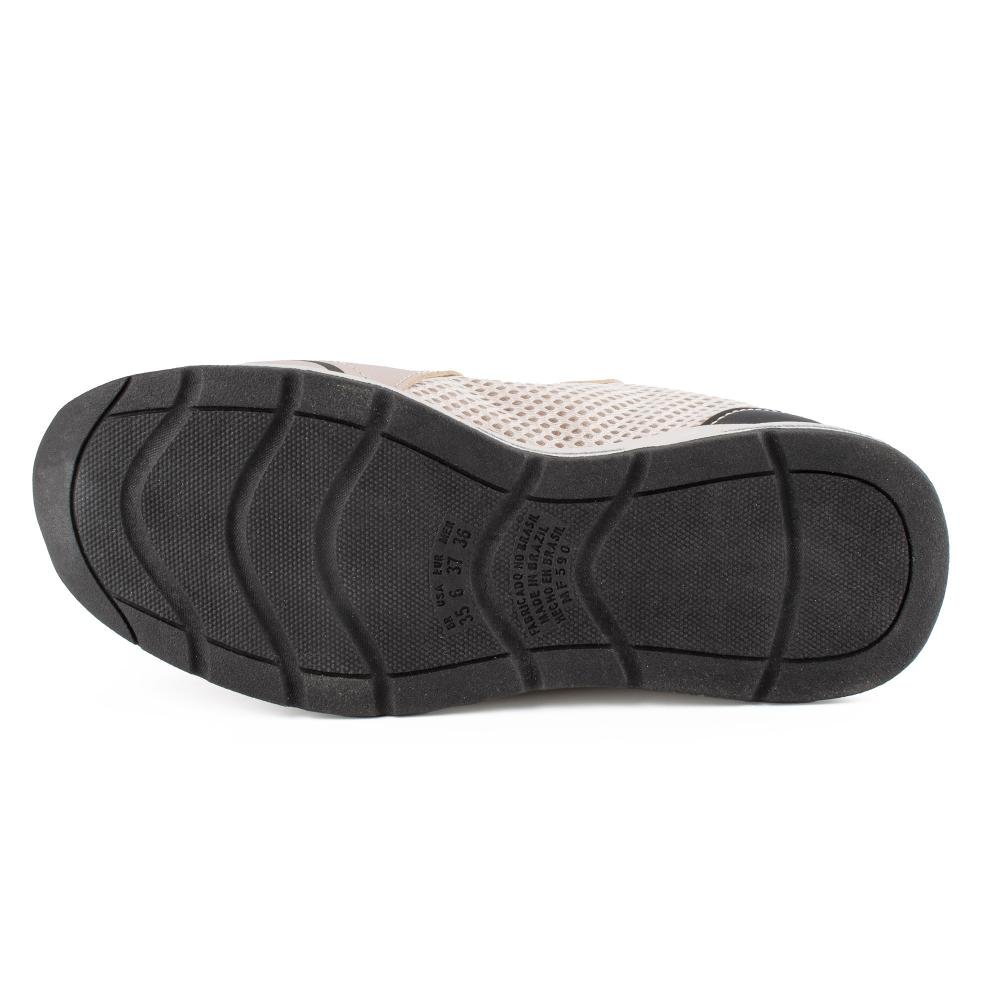 Tênis Mississipi Jogging Feminino MF592 Bege/Preto 5