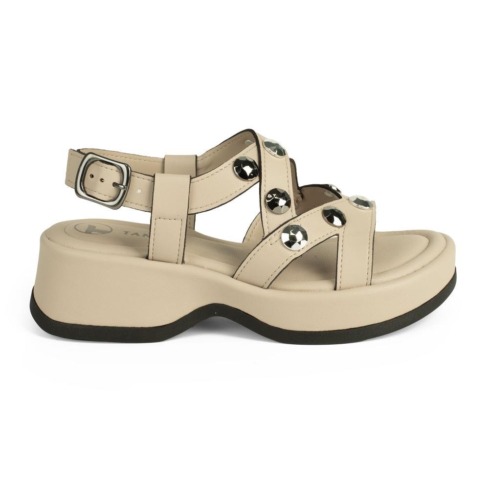 Sandália Tanara Flatform Feminina T9232 Bege 3