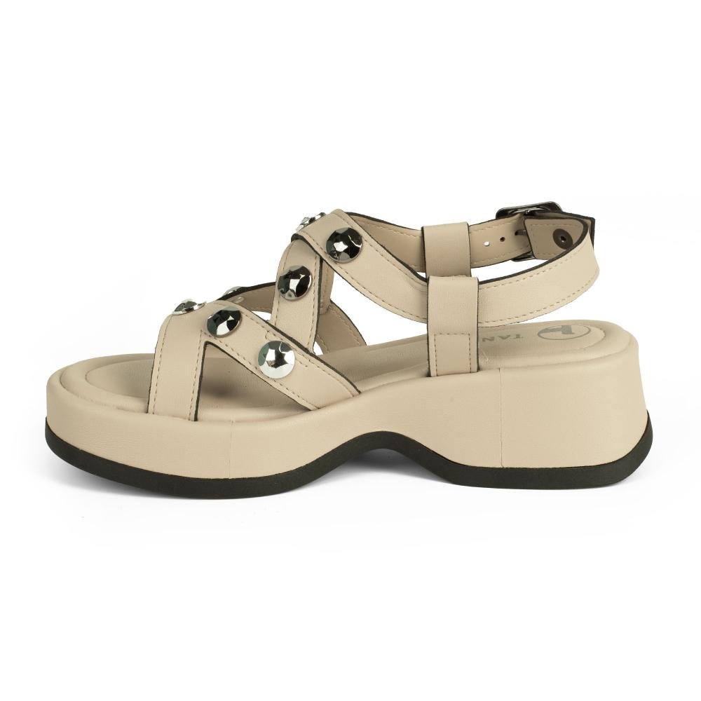 Sandália Tanara Flatform Feminina T9232 Bege 4
