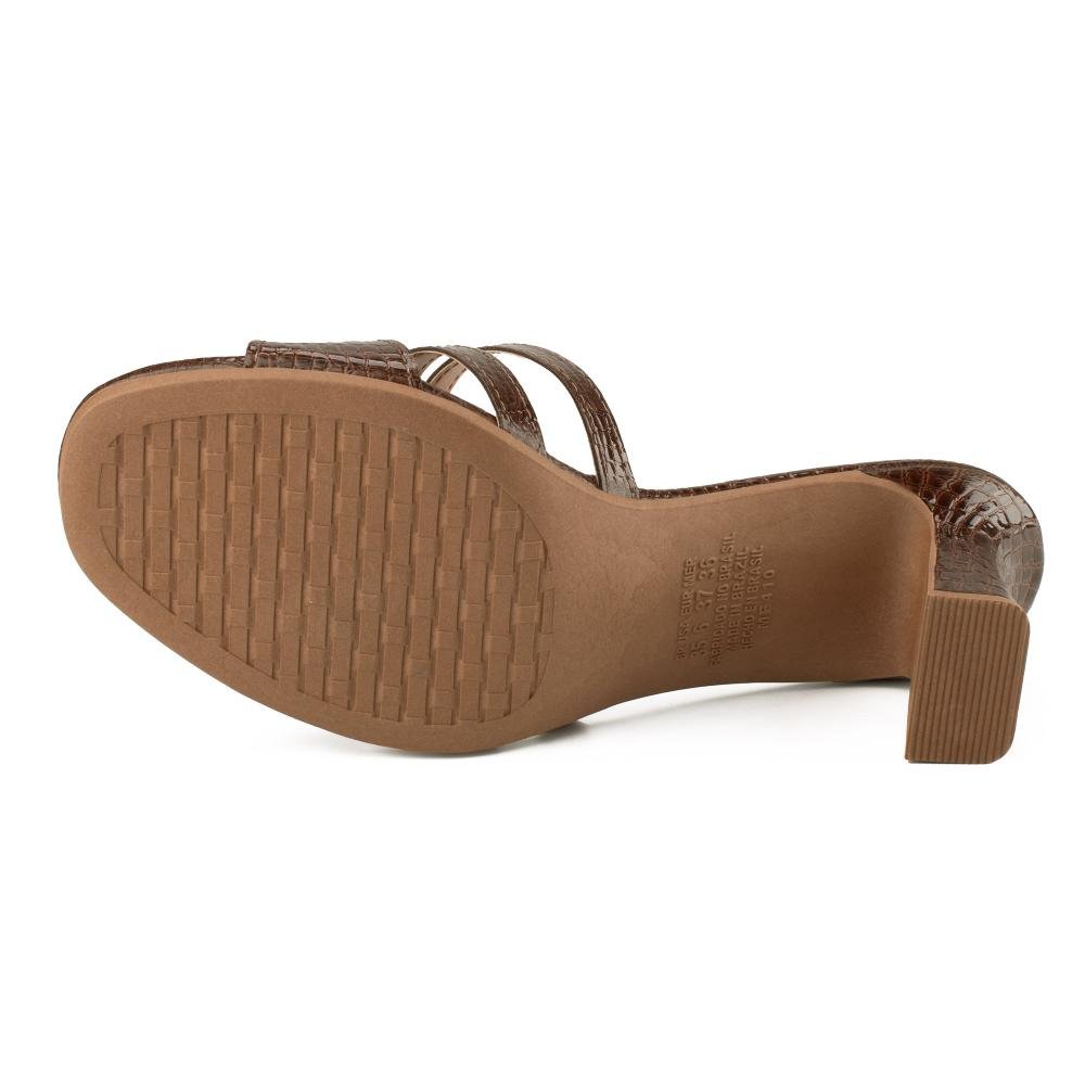 Tamanco Mississipi de Salto Bloco Feminina MF411 Marrom 5