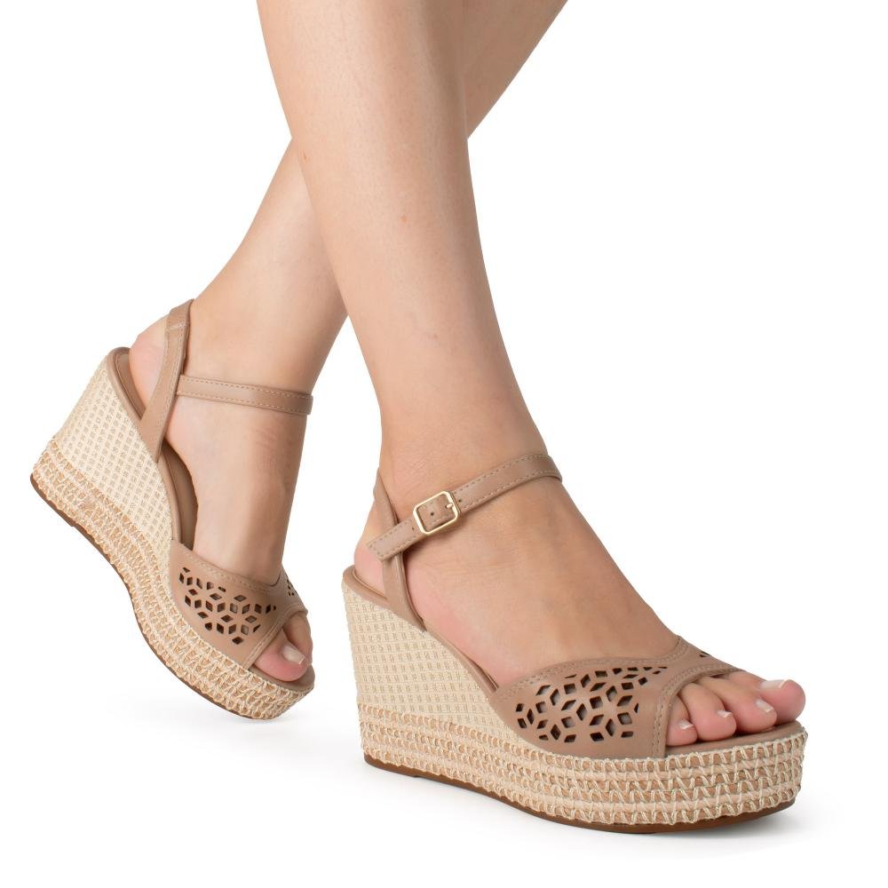 Sandália Dakota Anabela Feminina Y9872 Bege 2