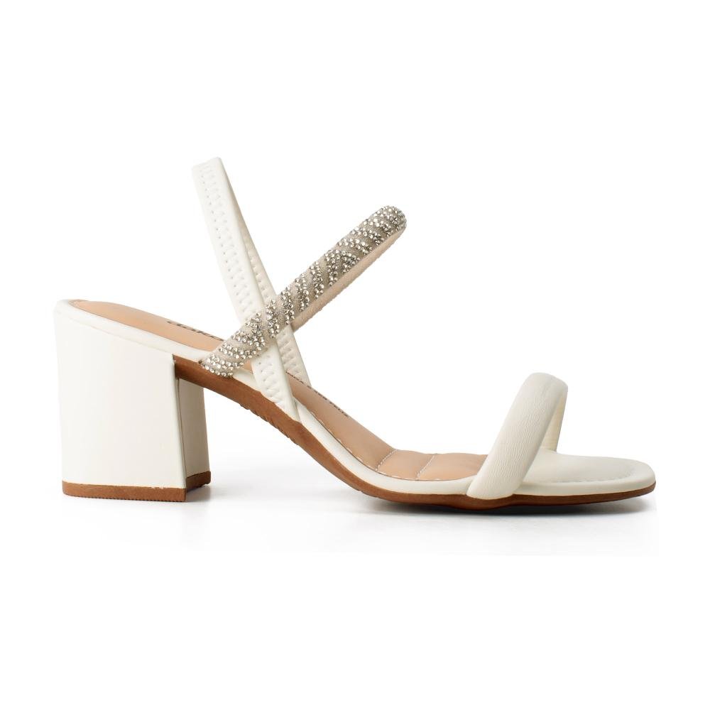 Sandália Dakota de Salto Bloco Feminina Y9962 Branco 3