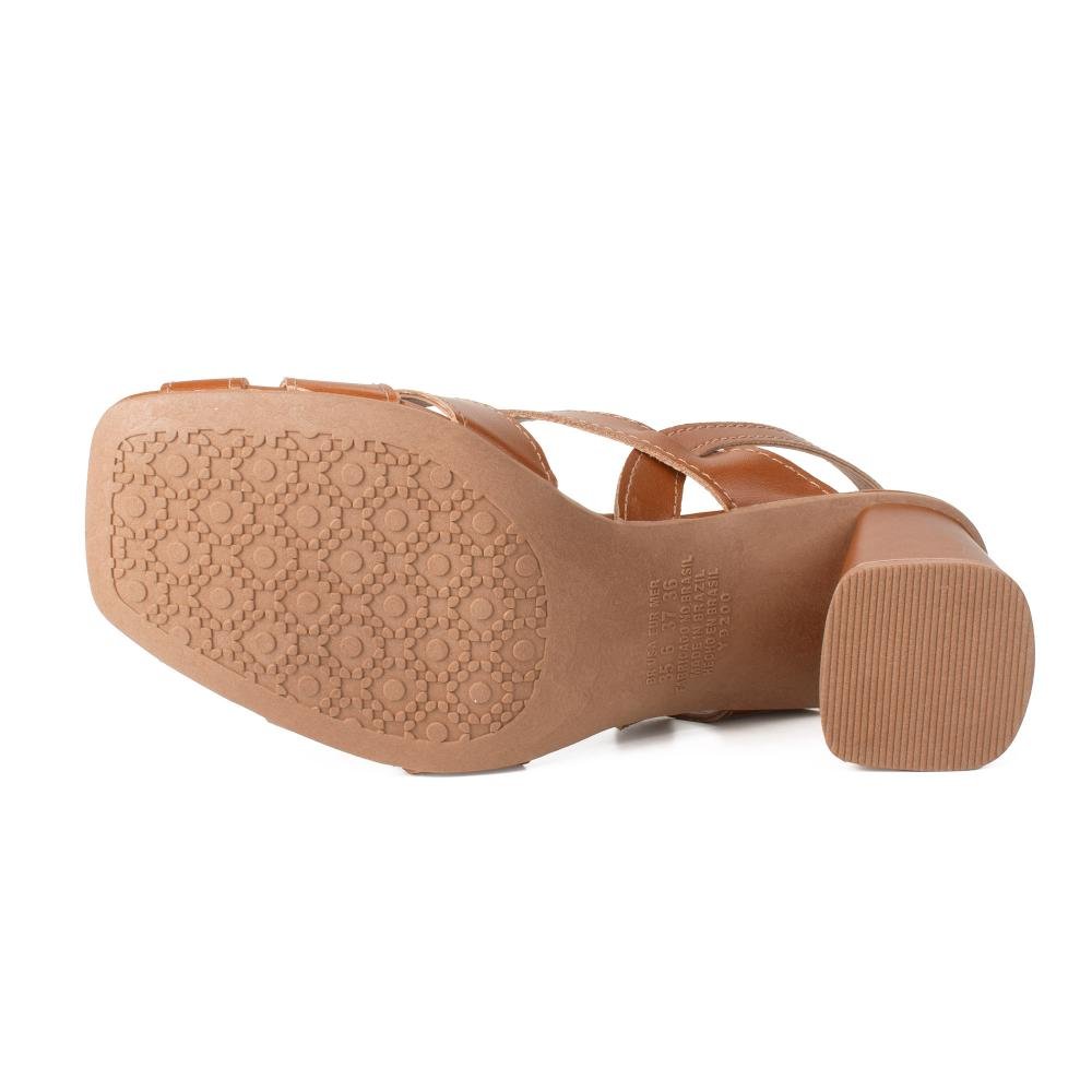 Sandália Dakota de Salto Bloco Feminina Y9203 Caramelo 5