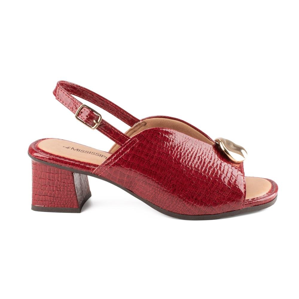 Sandália Mississipi de Salto Bloco Feminina MF261 Vermelho 3