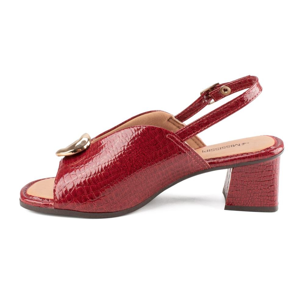 Sandália Mississipi de Salto Bloco Feminina MF261 Vermelho 4