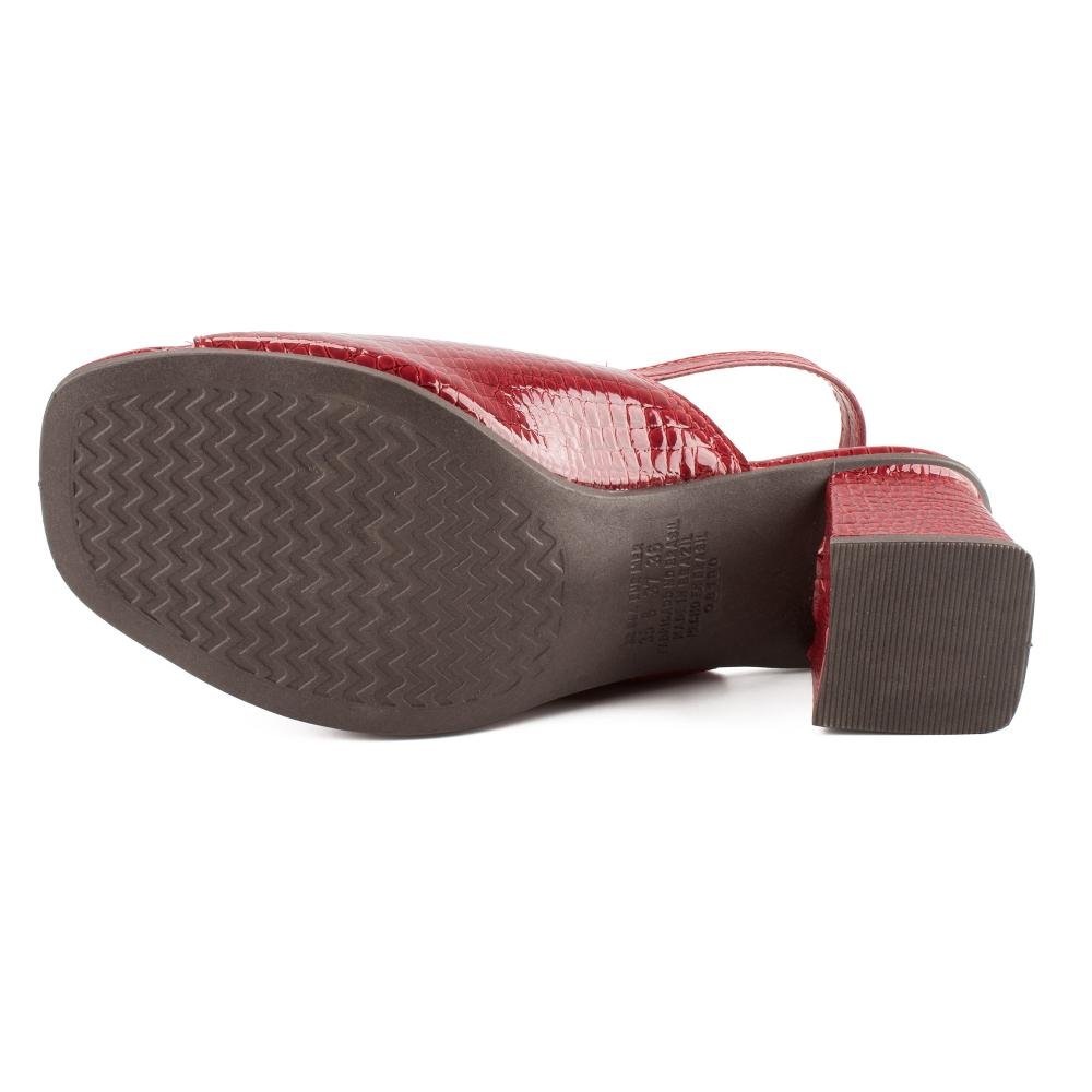 Sandália Mississipi de Salto Bloco Feminina MF261 Vermelho 5