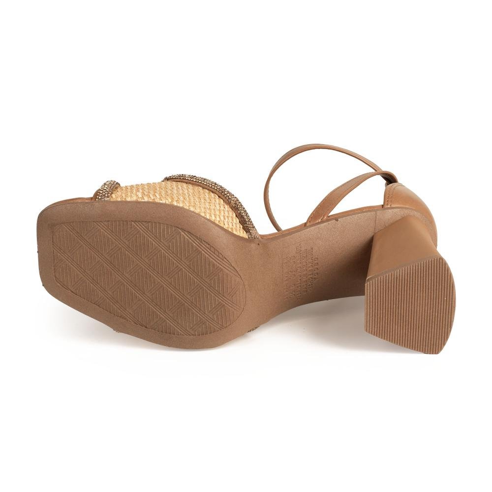 Sandália Tanara de Salto Bloco Feminina T9353 Caramelo 5