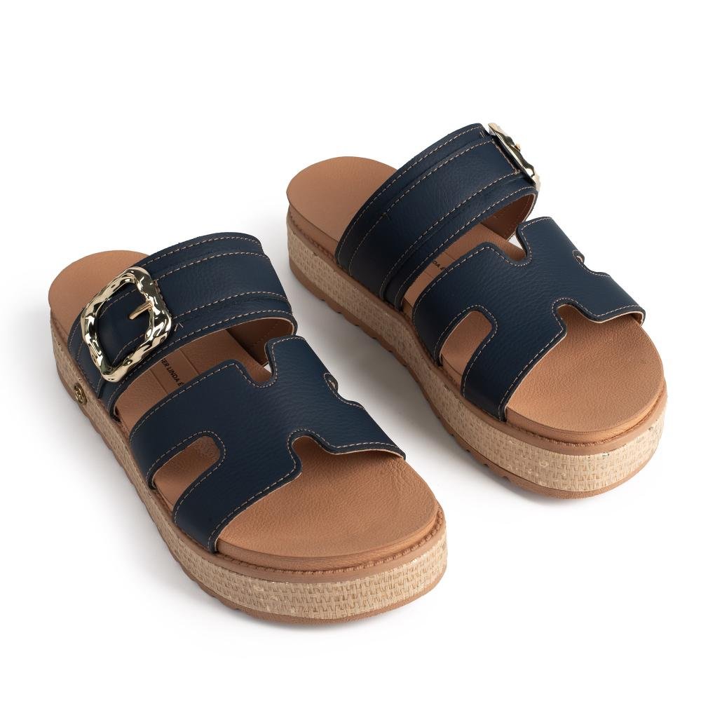 Slide Dakota Flatform Feminina Y9471 Azul Marinho 6