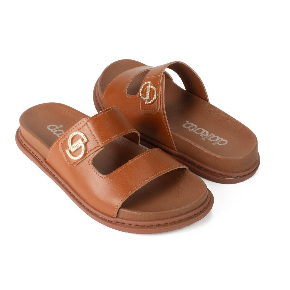 Slide Dakota Flatform Feminina Y9463 Caramelo 6