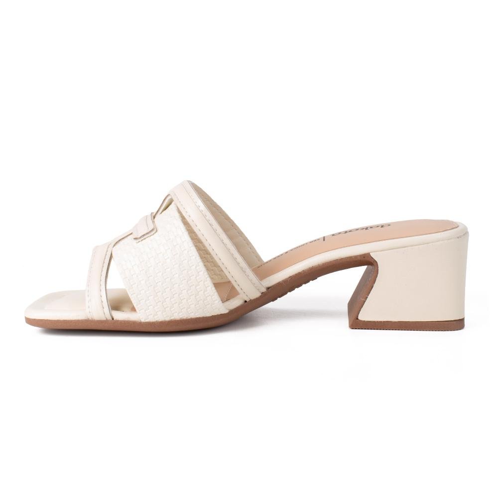 Tamanco Dakota de Salto Bloco Metalizado Feminina Y9491 Branco 4