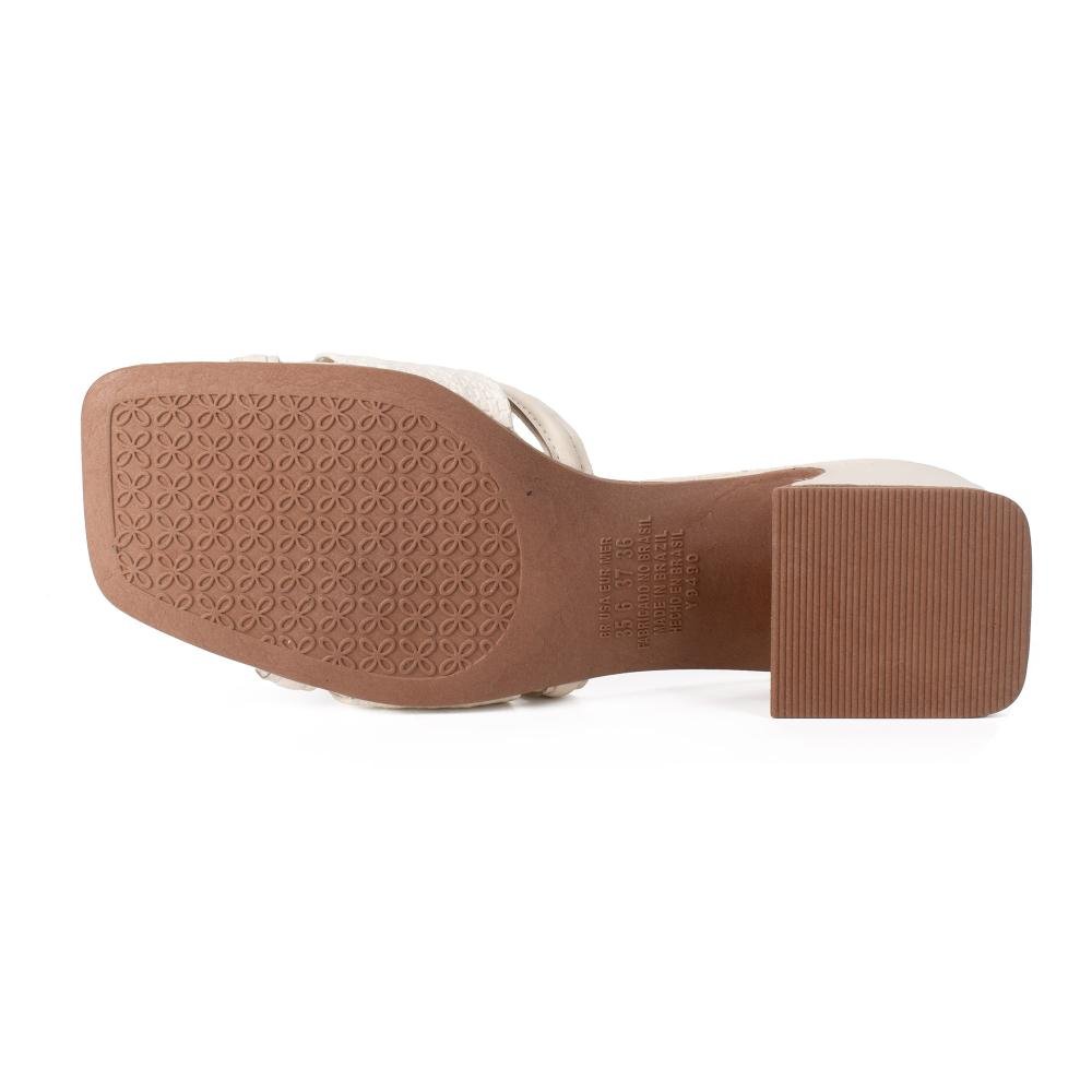 Tamanco Dakota de Salto Bloco Metalizado Feminina Y9491 Branco 5