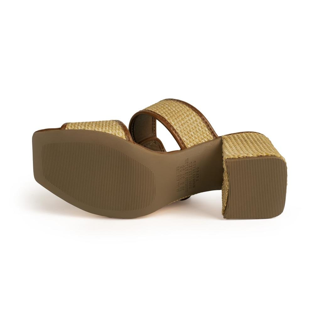 Tamanco Tanara de Salto Bloco Feminina T9244 Caramelo 5