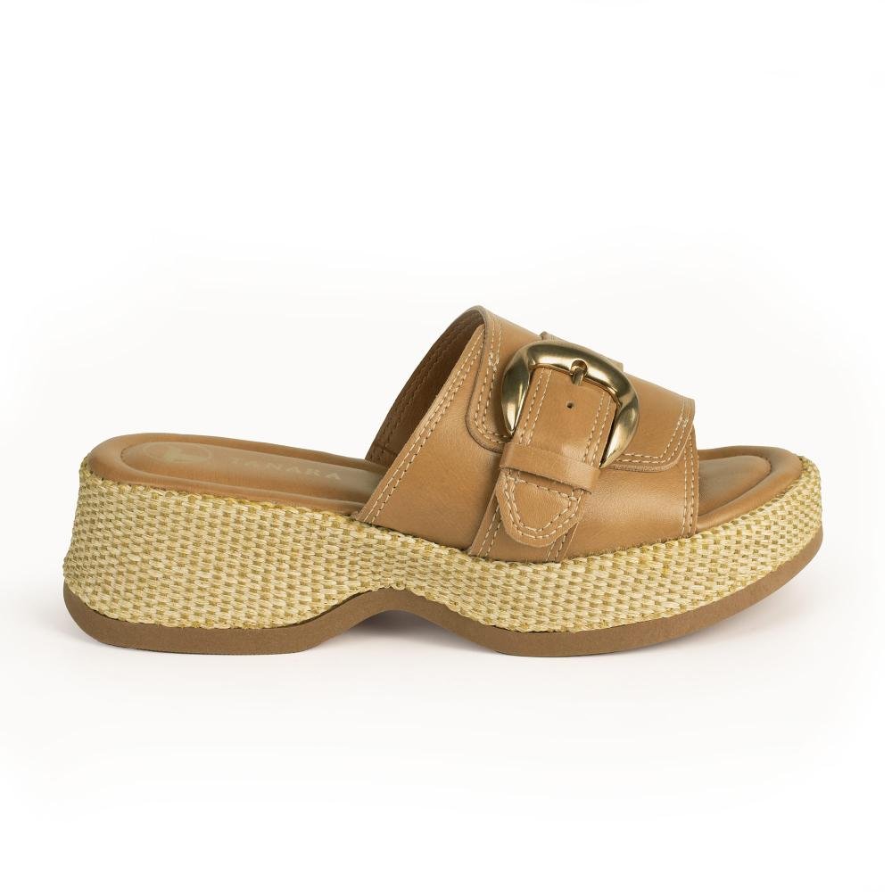Tamanco Tanara Flatform Feminina T9231 Caramelo 3
