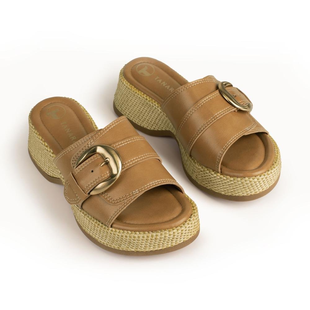 Tamanco Tanara Flatform Feminina T9231 Caramelo 6