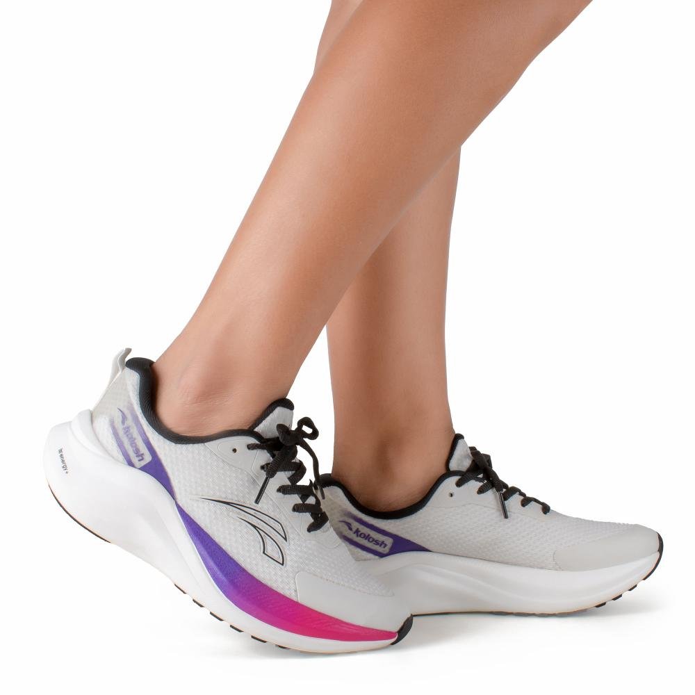 Tênis Kolosh Esportivo Feminino E0467 Branco/Roxo 2