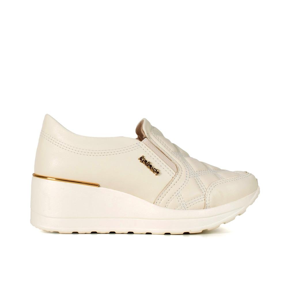 Tênis Kolosh Upper Slip On Feminino C1419A Bege Claro