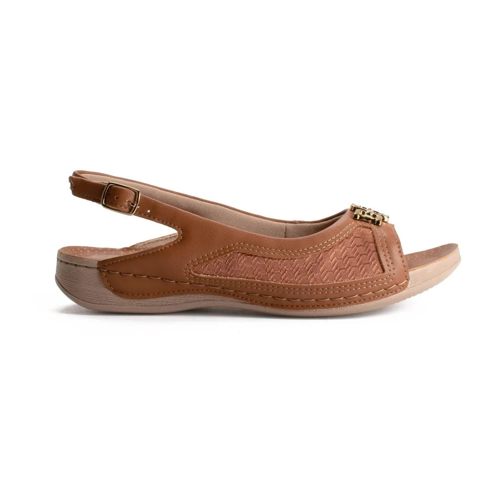 Sandália Campesí Slingback Feminina CP895 Caramelo 3
