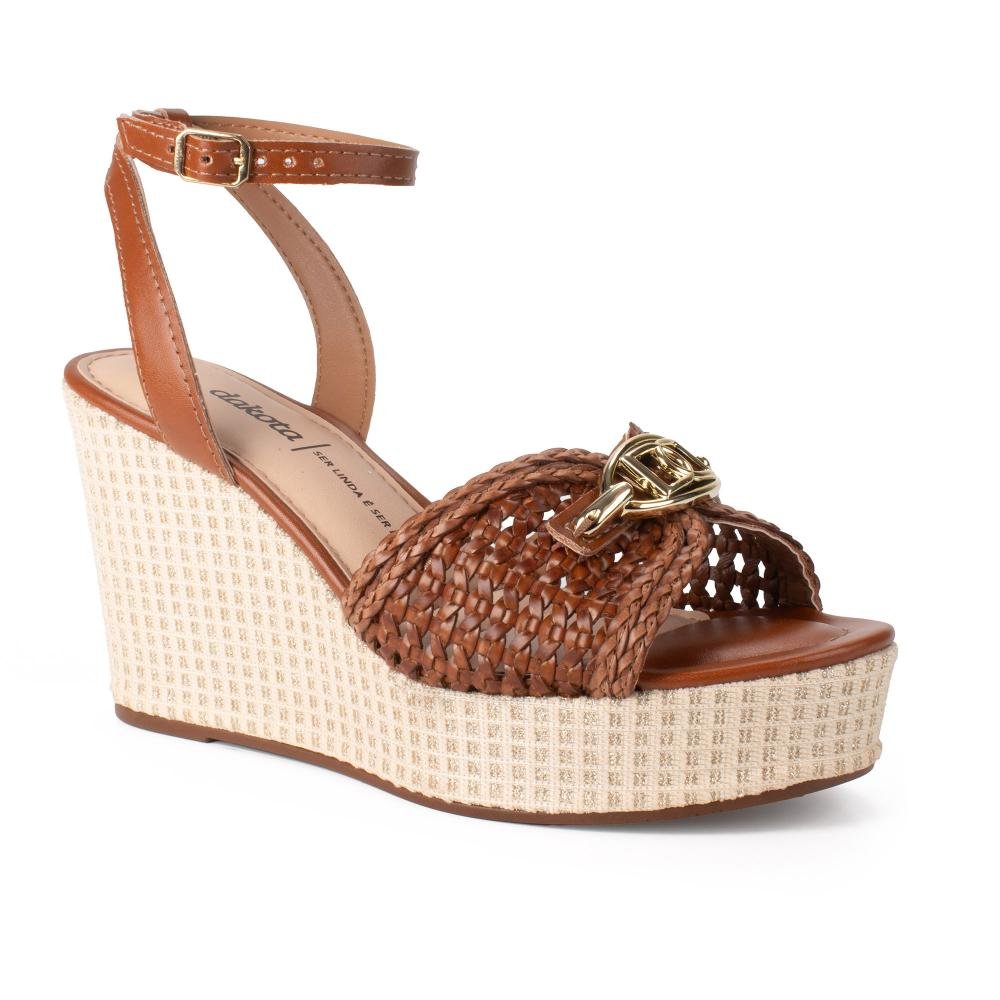 Sandália Dakota Anabela Feminina Y9871 Caramelo 1
