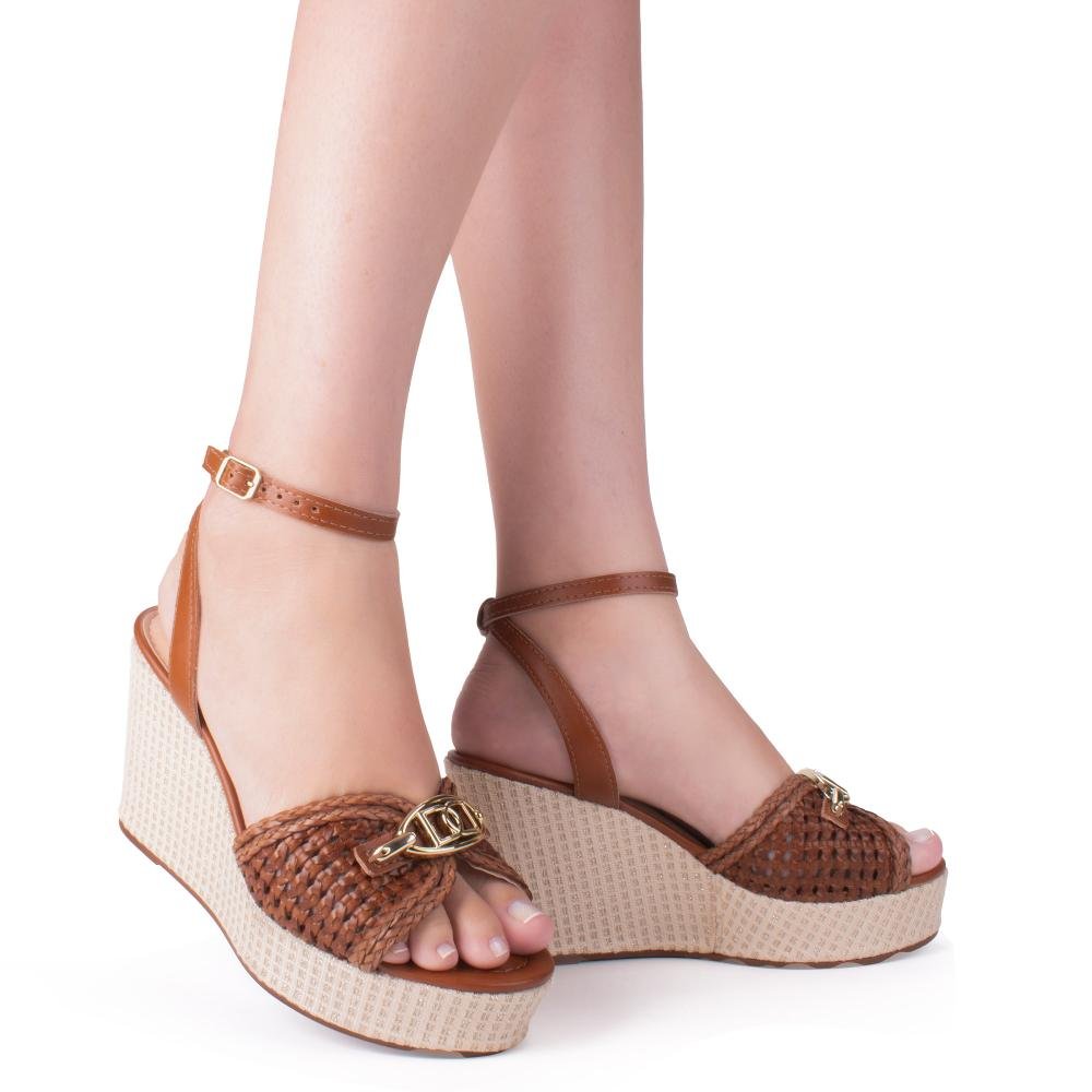 Sandália Dakota Anabela Feminina Y9871 Caramelo 2