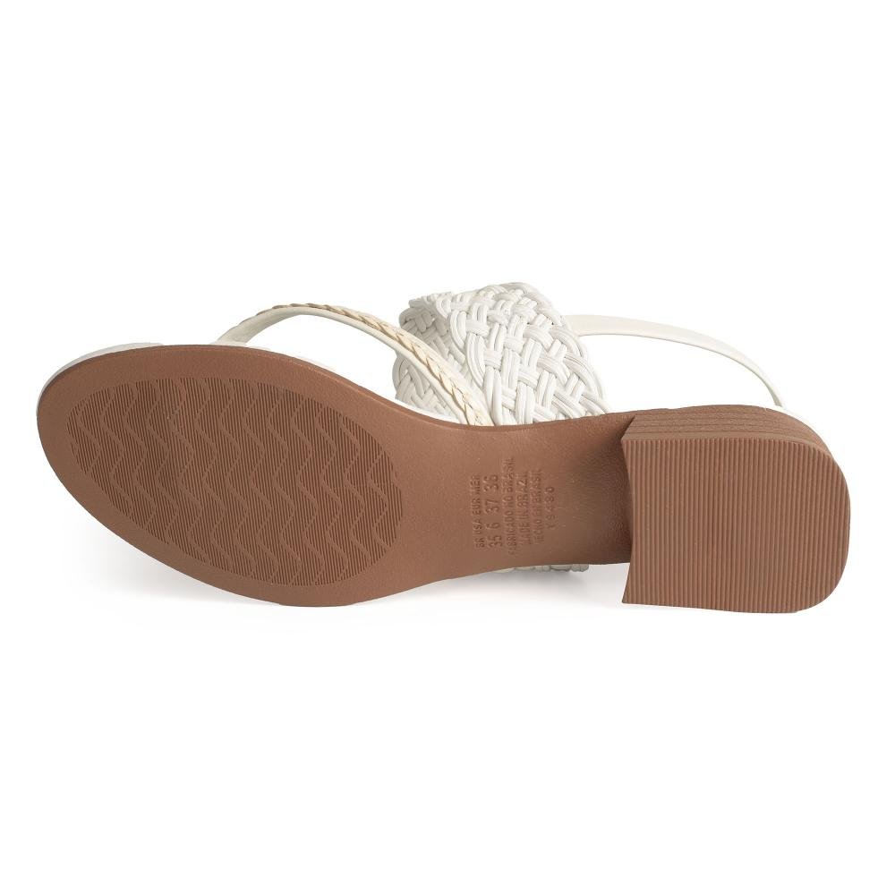 Sandália Dakota de Salto Baixo Metalizada Feminina Y9483 Branco 5