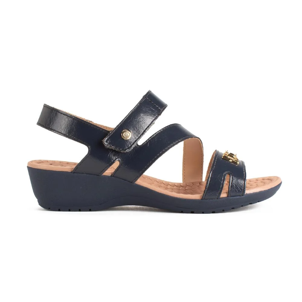 Sandália Campesí Anabela Marinho Feminina CP823 Azul Marinho 3