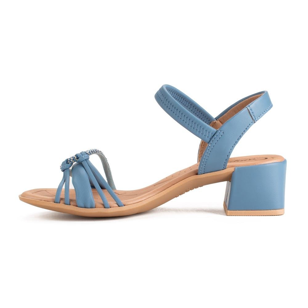 Sandália Campesí de Salto Bloco Feminina CE151 Azul 4