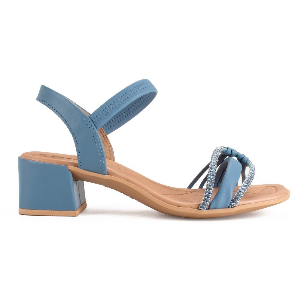 Sandália Campesí de Salto Bloco Feminina CE151 Azul 3