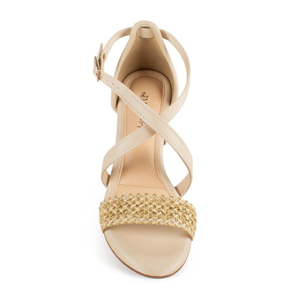Sandália Mississipi de Salto Bloco Feminina MF942 Bege 6