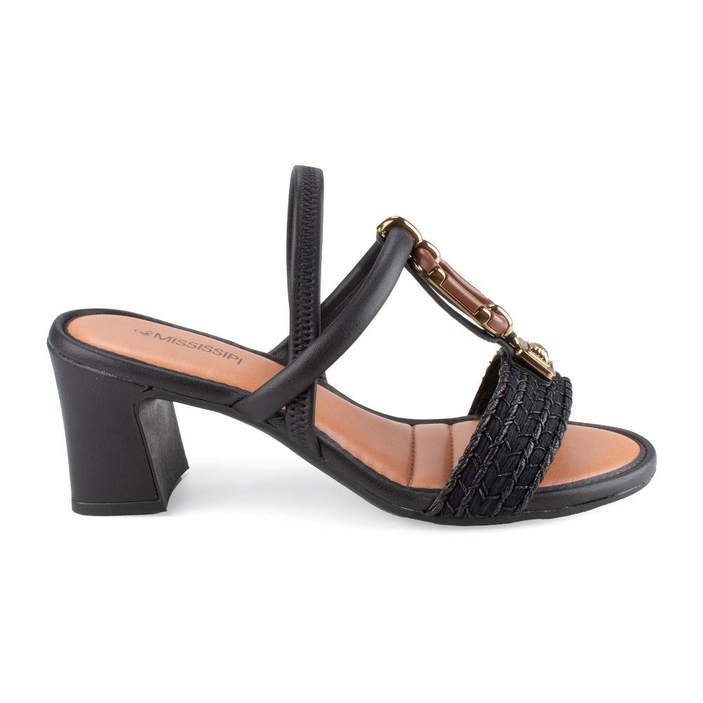 Sandália Mississipi de Salto Bloco Feminina MF921 Preto 3