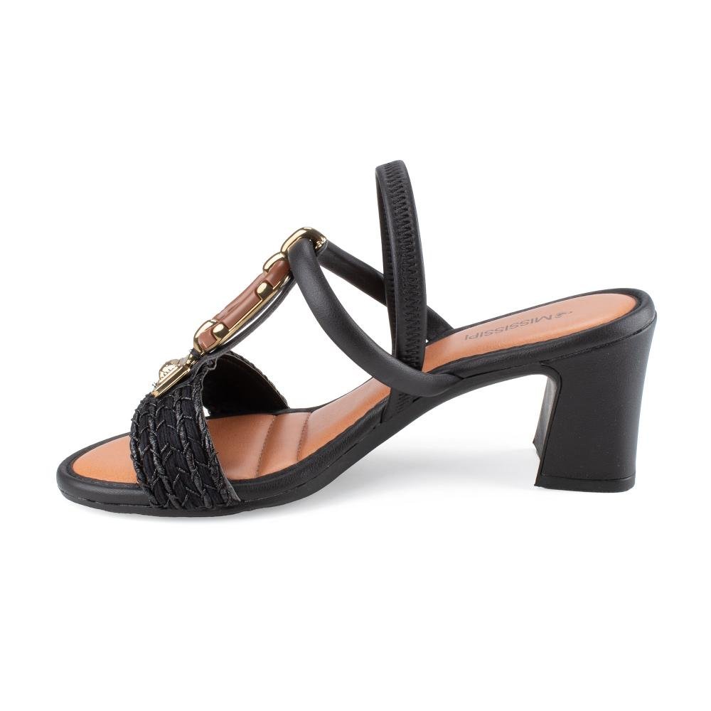 Sandália Mississipi de Salto Bloco Feminina MF921 Preto 4