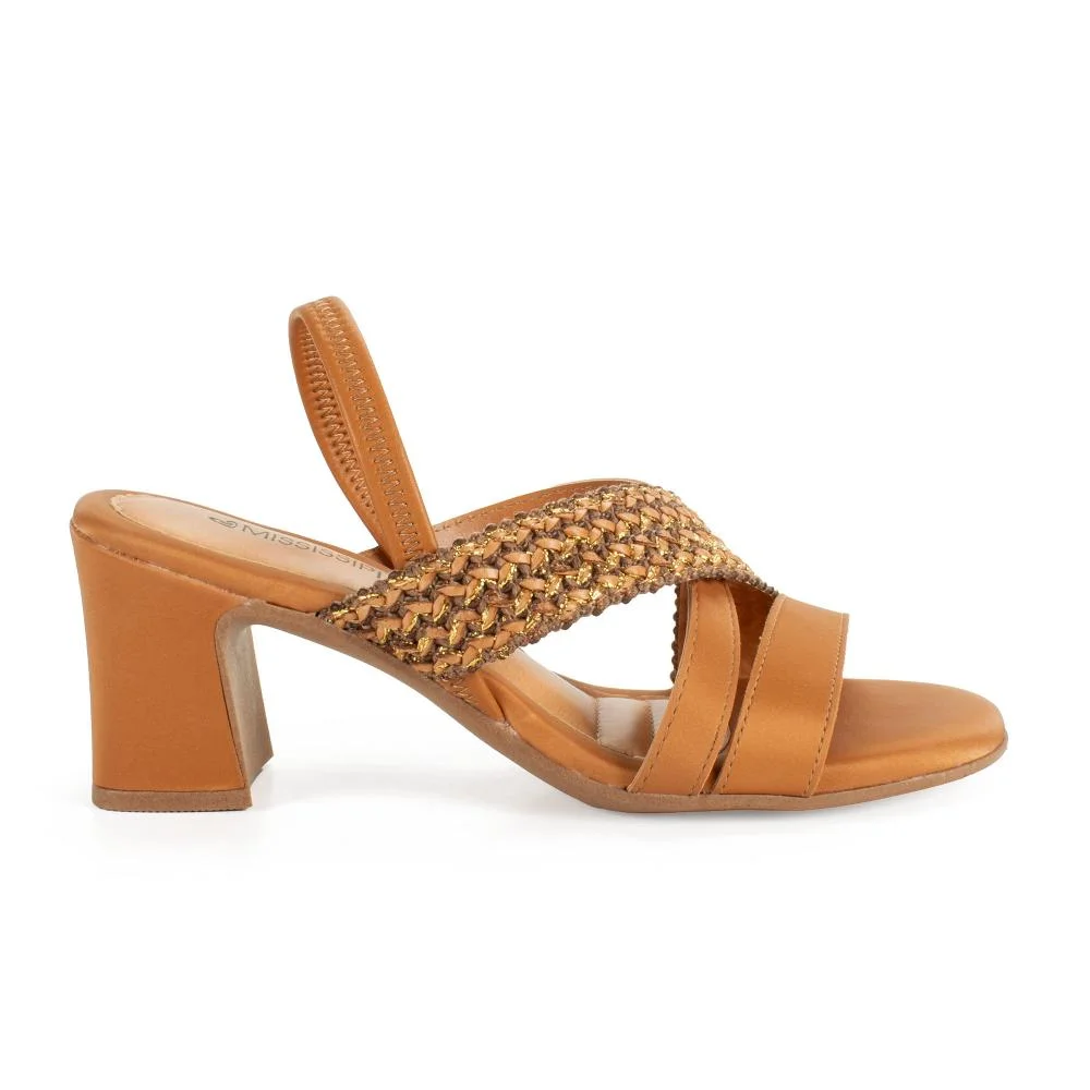 Sandália Mississipi de Salto Bloco Feminina MF941 Caramelo 3